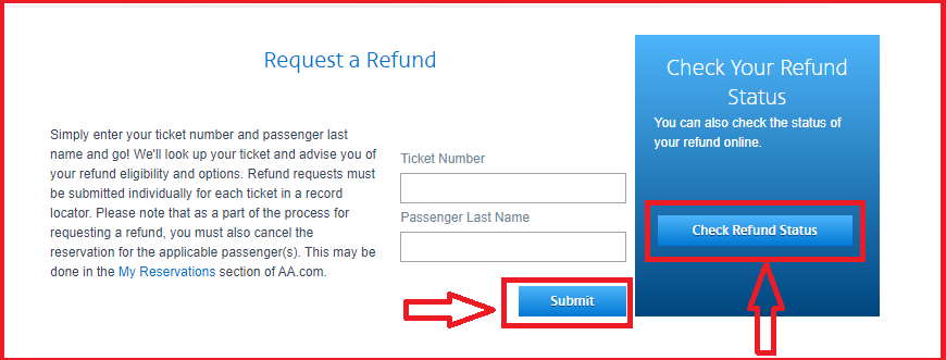 american airlines refund policy