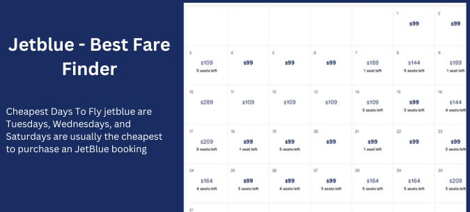 Jetblue low fare calendar