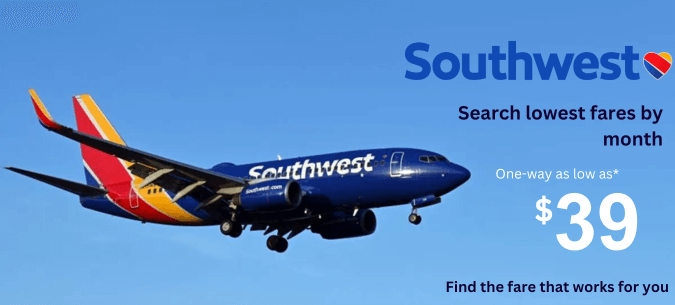 Southwest airlines low fare calendar